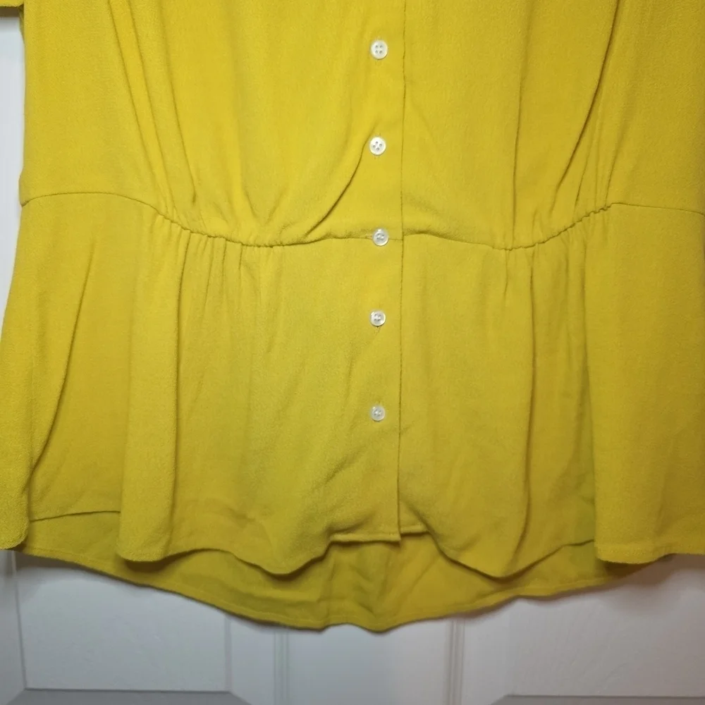 J. Crew Short Sleeve Button Peplum Blouse M